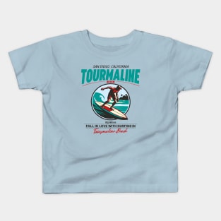 Tourmaline Beach Surfer Vintage Kids T-Shirt